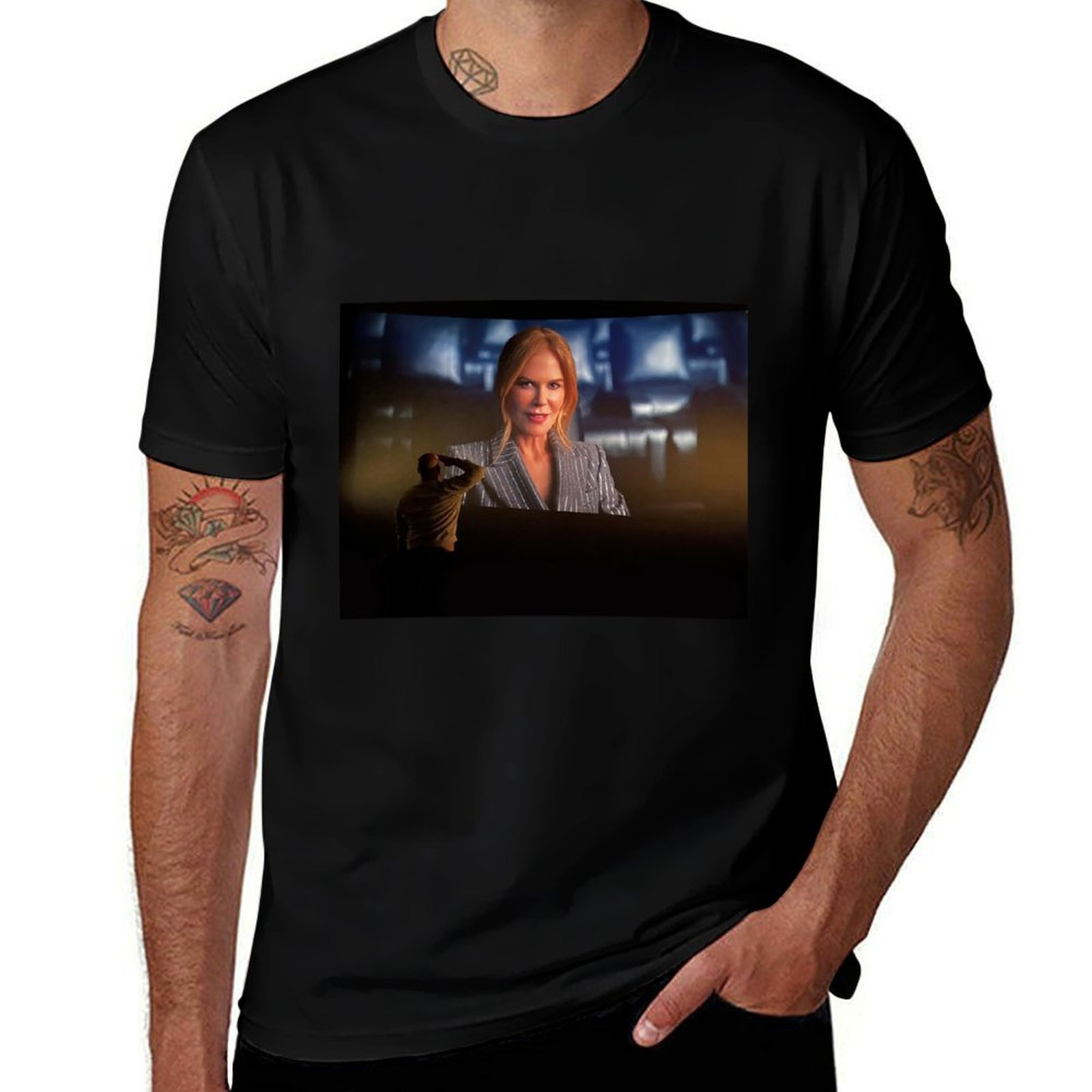 Commercial Shirt Printing - Homme saluant Nicole Kidman, t-shirt publicitaire