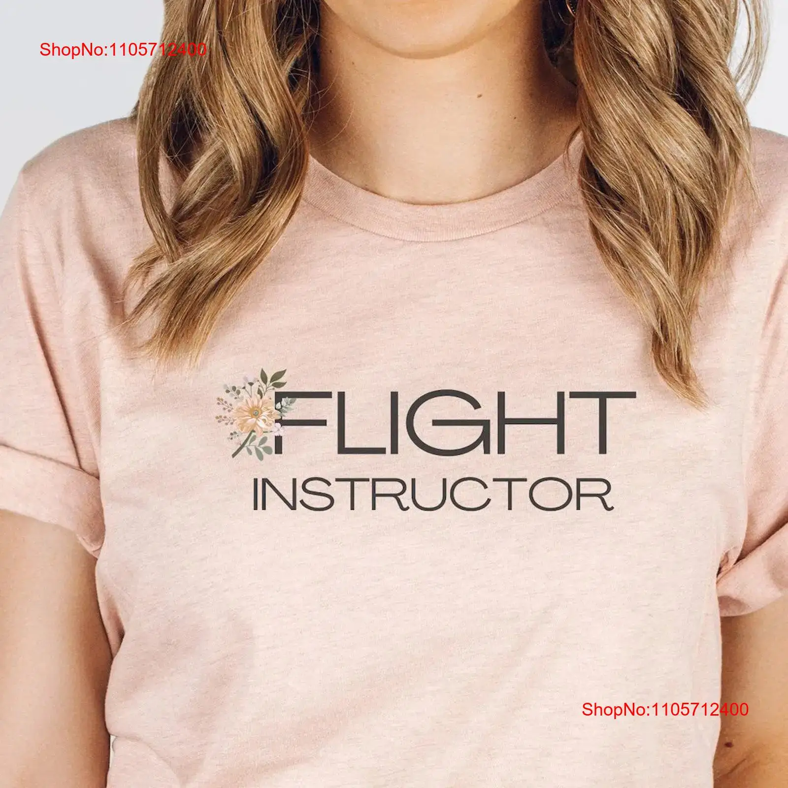 Commercial Shirt Printing - T-shirt d'instructeur de vol floral pour