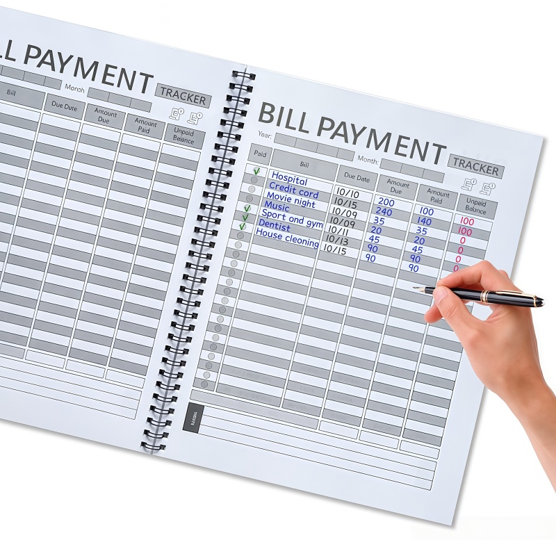 Commercial Printing Books - Carnet de planification des factures mensuelles,