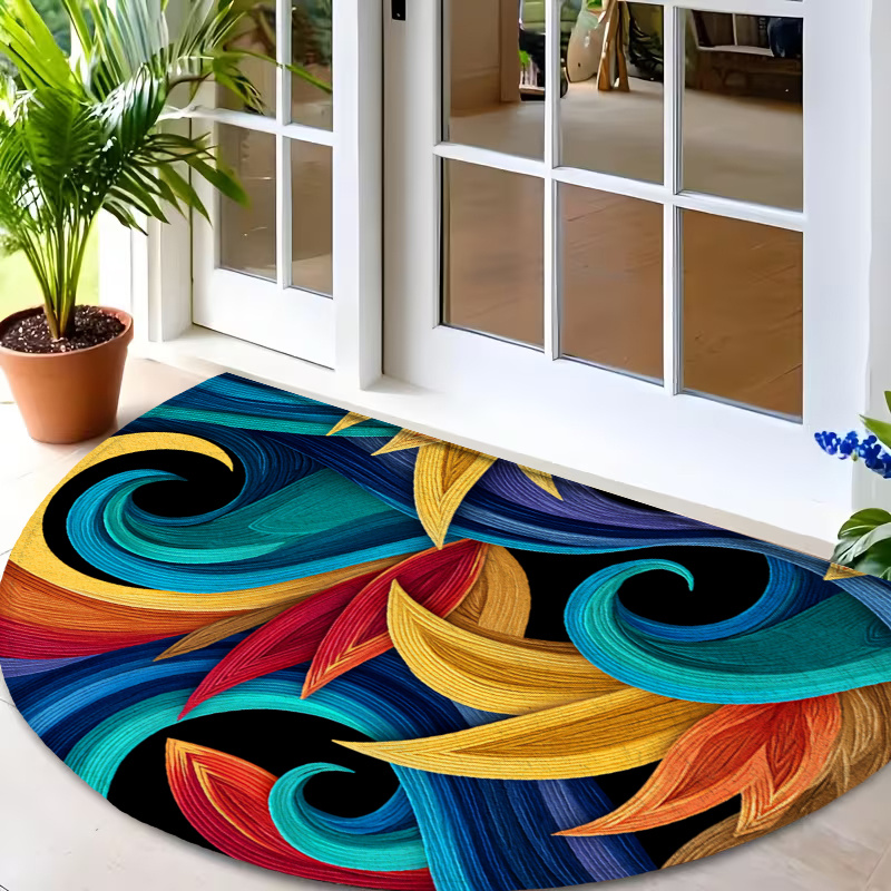 Commercial Ribbon Printing Machine - Tapis d'entrée ovale commercial à motif