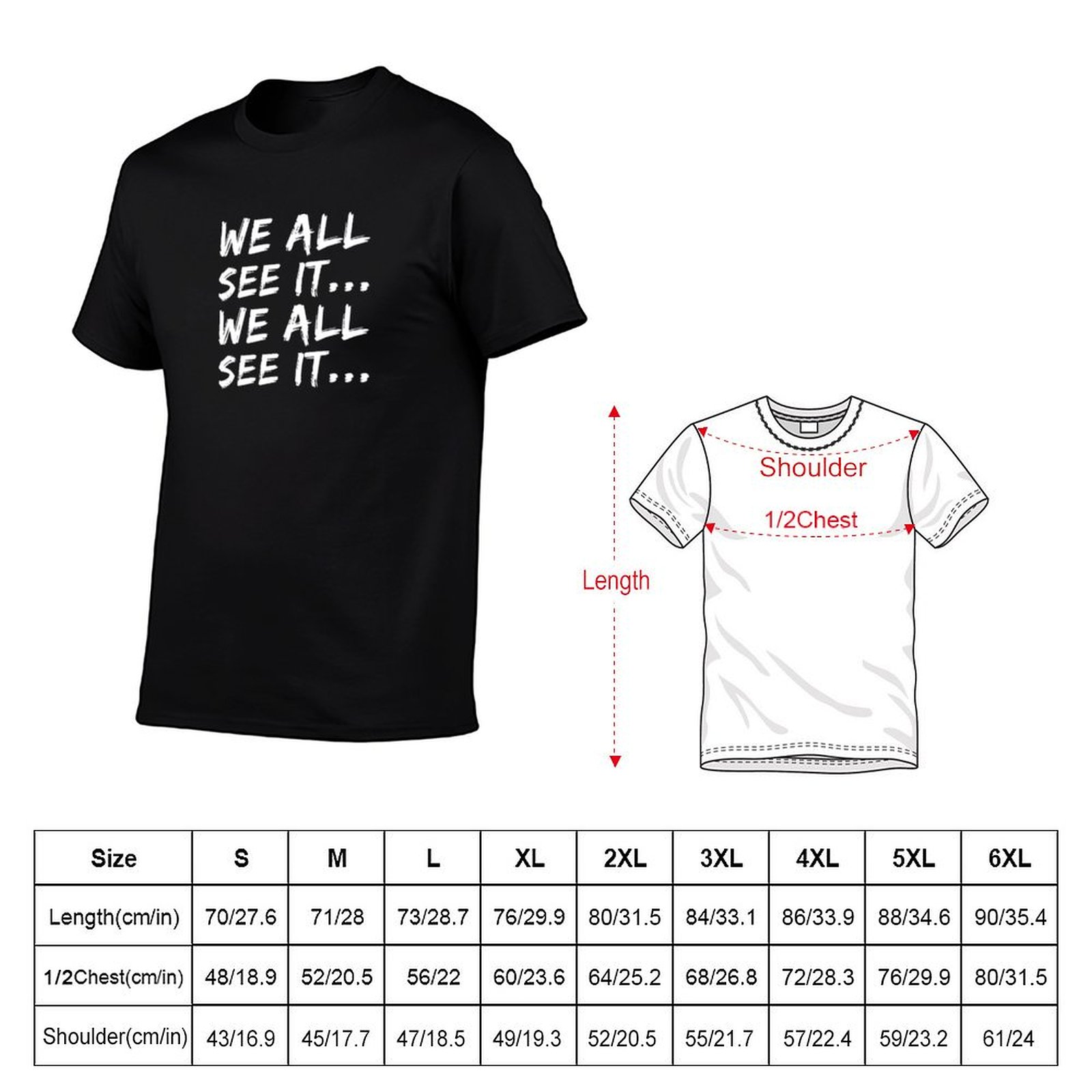 Nous le voyons tous... Nous le - Commercial Shirt Printing avis et prix