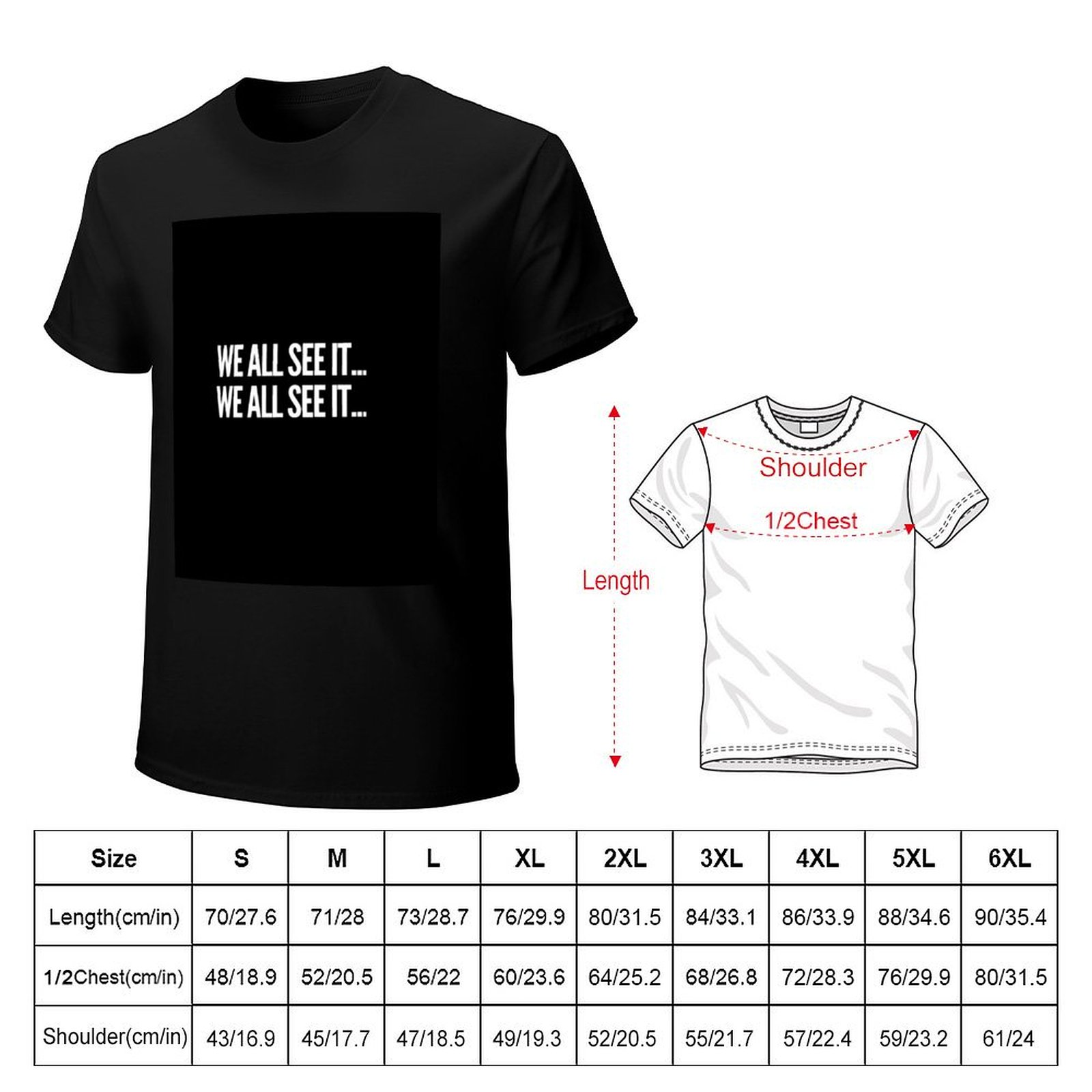 Nous le voyons tous... Nous le - Commercial Shirt Printing avis et prix